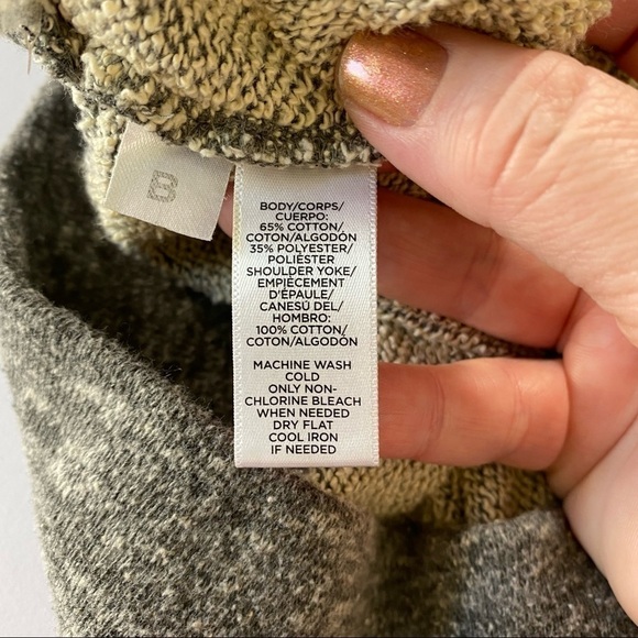 Loft Lou & Grey Sweatshirt Marled Gray Cream Shoulder Accent Sz XL Long Sleeve - Picture 5 of 9